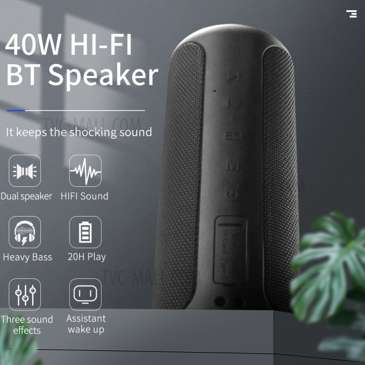 LEMONDA SMART V6 Touch Control 40W Deep Bass DSP Bluetooth Speaker Power Bank Waterproof Subwoofer-2