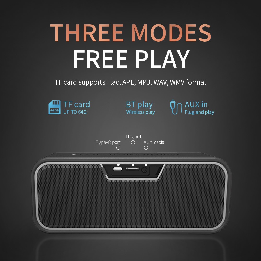 LEMONDA SMART T8Pro 3D Subwoofer 40W Bluetooth Speaker IPX7 Waterproof NFC Touch Music Player Support TF-4