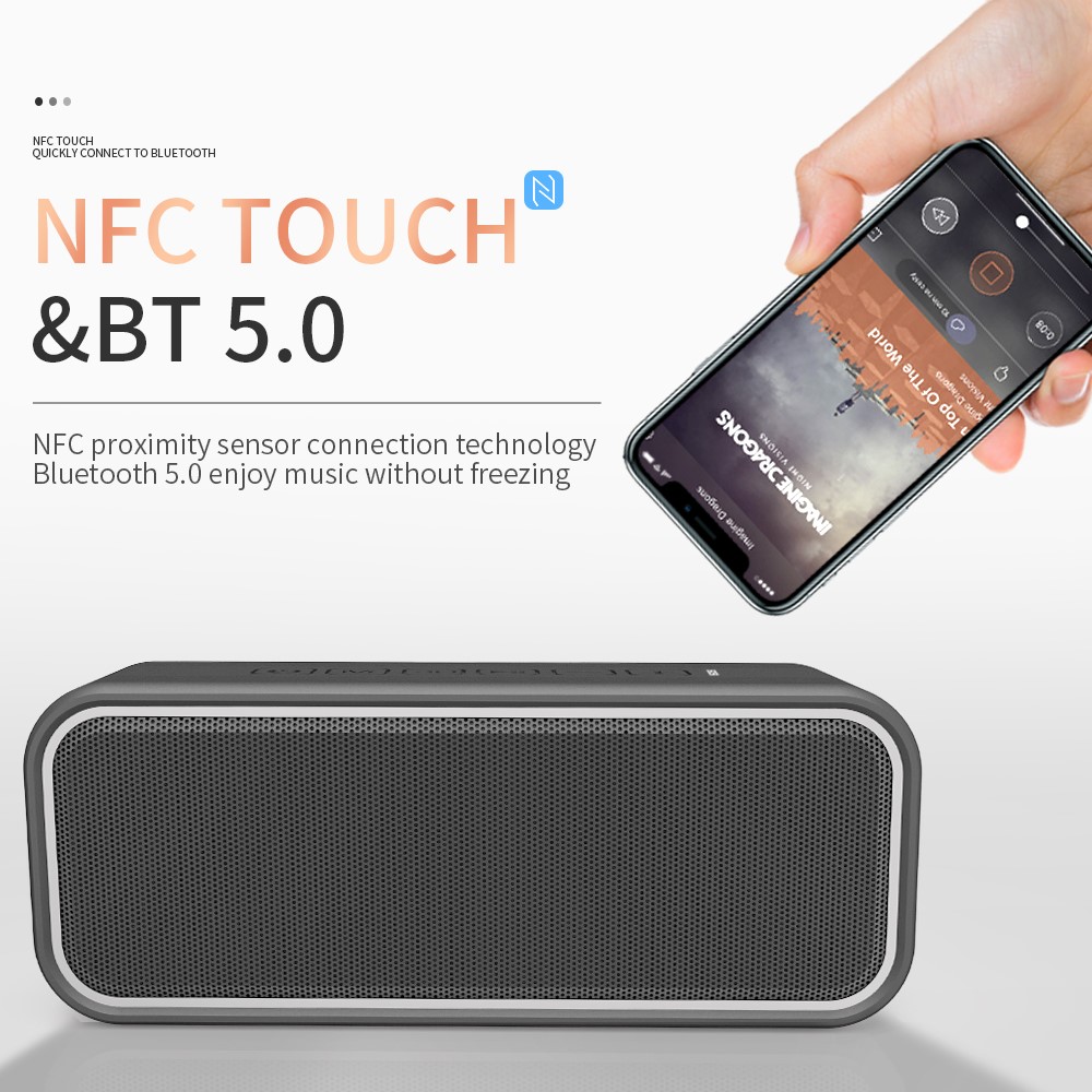 LEMONDA SMART T8Pro 3D Subwoofer 40W Bluetooth Speaker IPX7 Waterproof NFC Touch Music Player Support TF-7