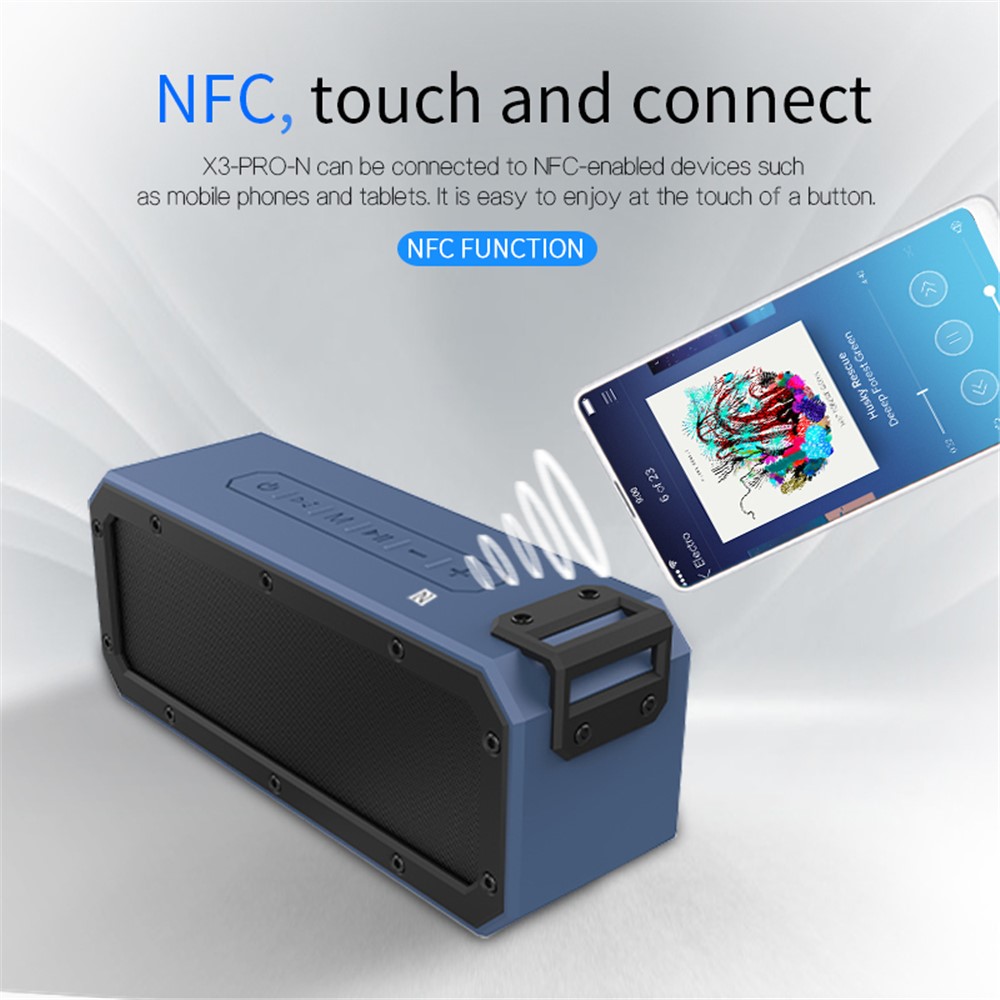 LEMONDA SMART X3Pro-N 40W Bluetooth Speaker Outdoor IPX7 Waterproof NFC Wireless Loudspeaker Music Player - Blue-5
