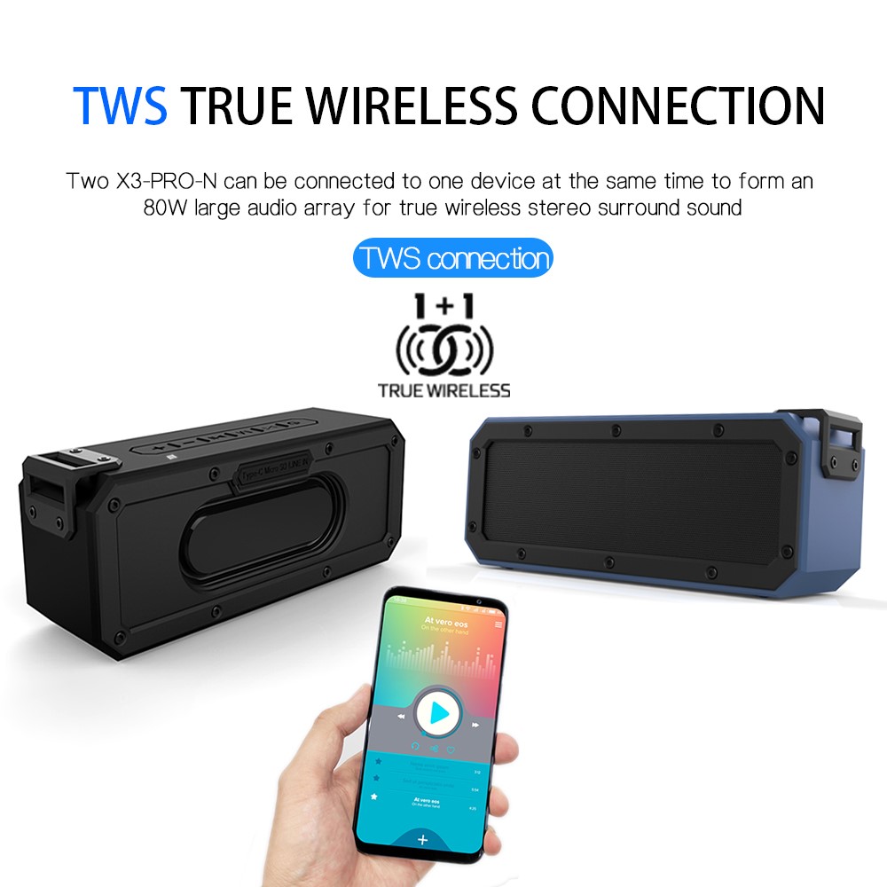 LEMONDA SMART X3PRO-N 40W Bluetooth Динамик Открытый IPX7 Водонепроницаемый NFC Беспроводной Громкоговоритель Музыкальный Игрок - Чернить-5