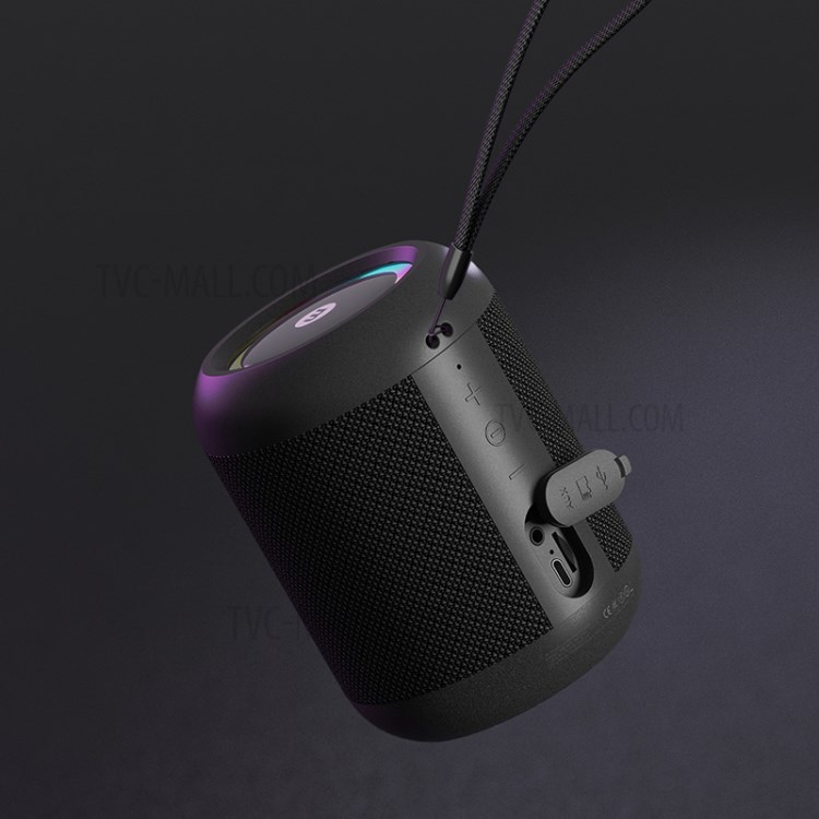 MOMAX INTUNE Portable Mini Bluetooth Speaker RGB Light TWS Wireless Waterproof Outdoor Music Subwoofer - Black-7