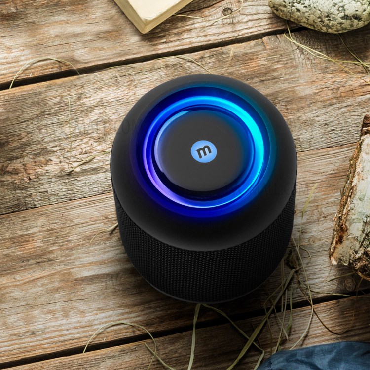 MOMAX INTUNE Portable Mini Bluetooth Speaker RGB Light TWS Wireless Waterproof Outdoor Music Subwoofer - Black-8
