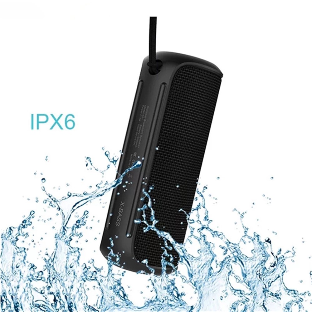 W-KING x6s 20W Portable Outdoor Waterproof Stereo DSP Cylinder Shape Bluetooth Speaker Phone Laptop Subwoofer (CE Certificated) - Black-3
