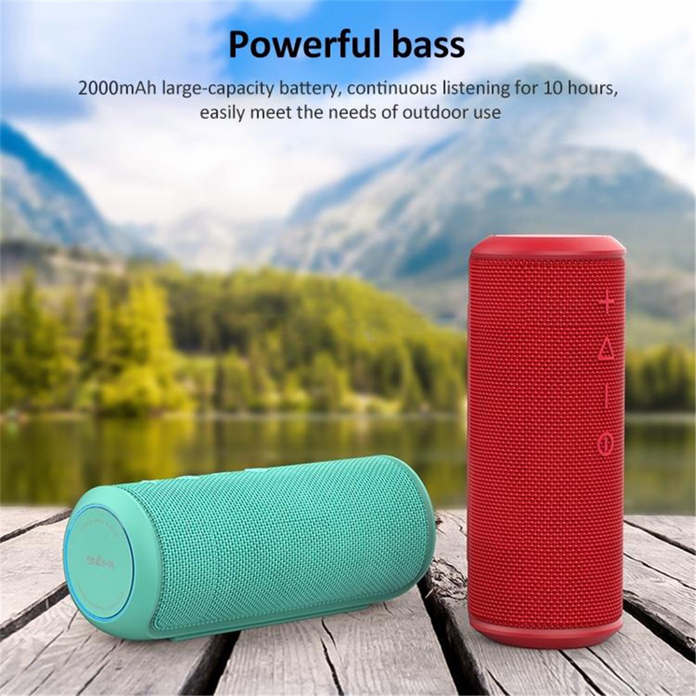 W-KING x6s 20W Portable Outdoor Waterproof Stereo DSP Cylinder Shape Bluetooth Speaker Phone Laptop Subwoofer (CE Certificated) - Black-7