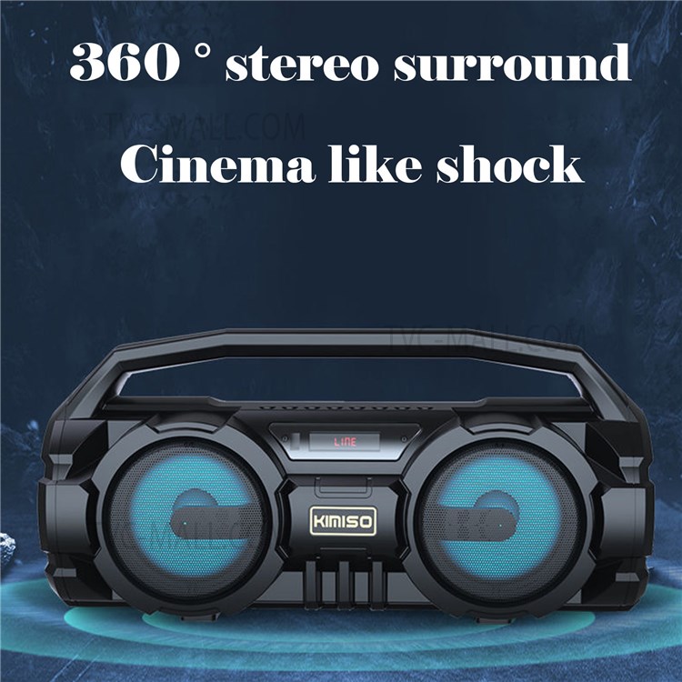 160W High-Definition Speaker Wireless Bluetooth 5.0 Audio Karaoke Speaker Portable Sound Amplifier with Dual Microphone Support TF Card - Black-2