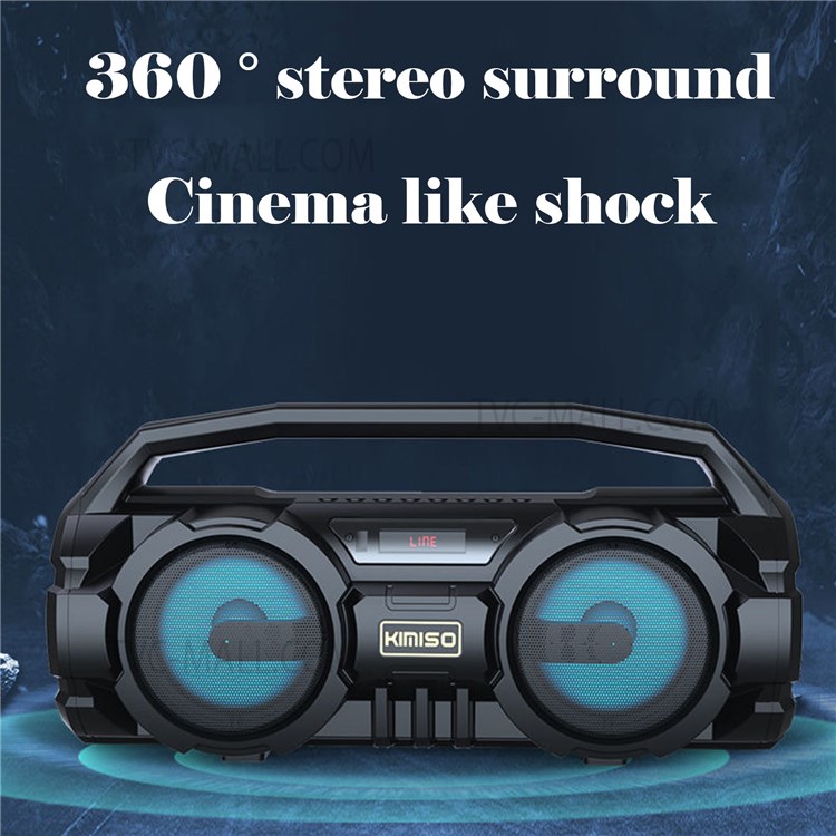 160w Alto-falante De Alta Definição Sem Fio Bluetooth 5.0 Audio Karaoke Speaker Amplificador De Som Portátil Com Suporte De Microfone Duplo Cartão TF - Preto