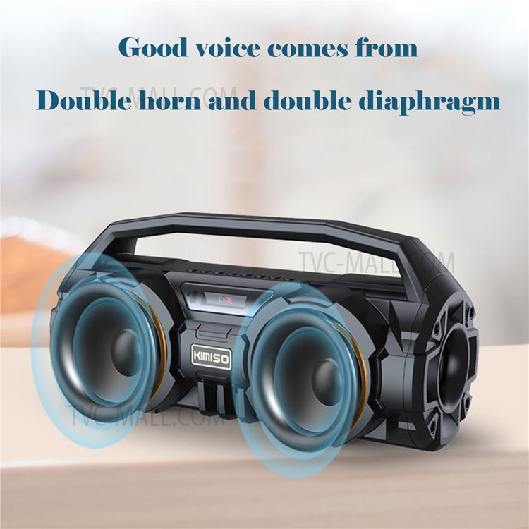160W High-Definition Speaker Wireless Bluetooth 5.0 Audio Karaoke Speaker Portable Sound Amplifier with Dual Microphone Support TF Card - Black-8