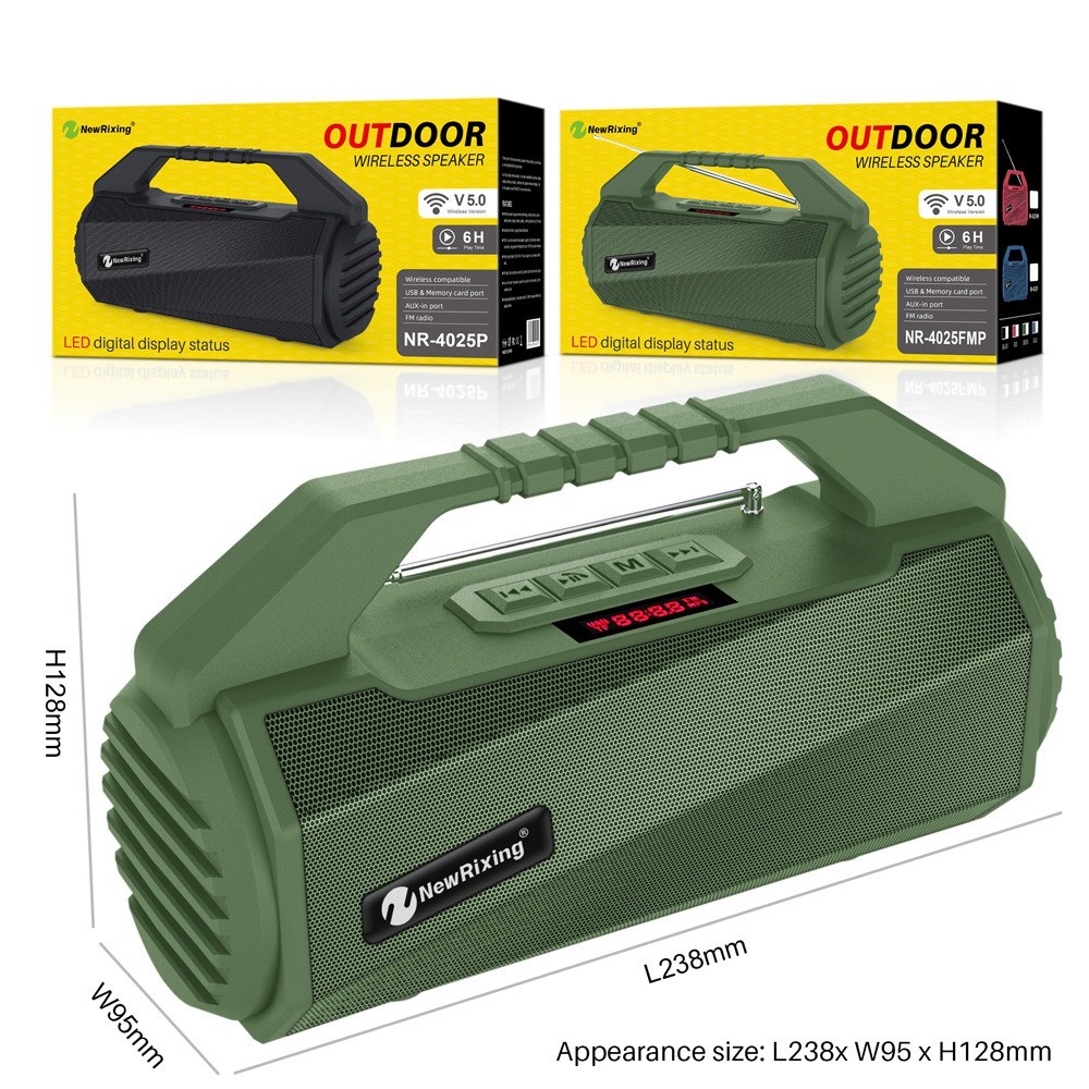 NEWRIXING NR4025 Wireless Bluetooth Speaker Portable TWS Speaker 10W Stereo Sound Amp Support TF Card/FM - Black-11