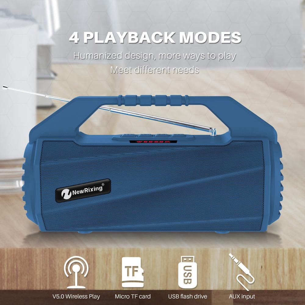 NEWRIXING NR4025 Wireless Bluetooth Speaker Portable TWS Speaker 10W Stereo Sound Amp Support TF Card/FM - Black-4