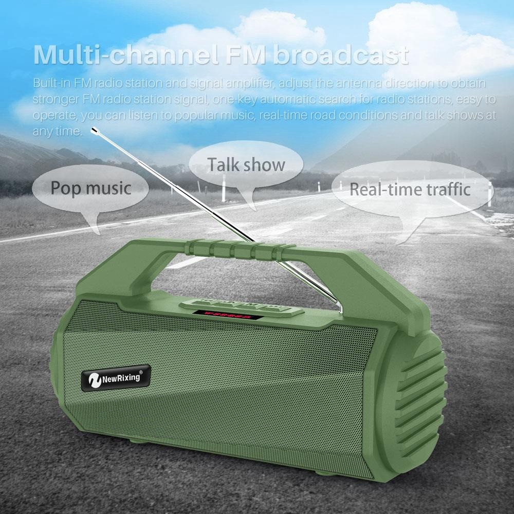 NEWRIXING NR4025 Wireless Bluetooth Speaker Portable TWS Speaker 10W Stereo Sound Amp Support TF Card/FM - Black-6