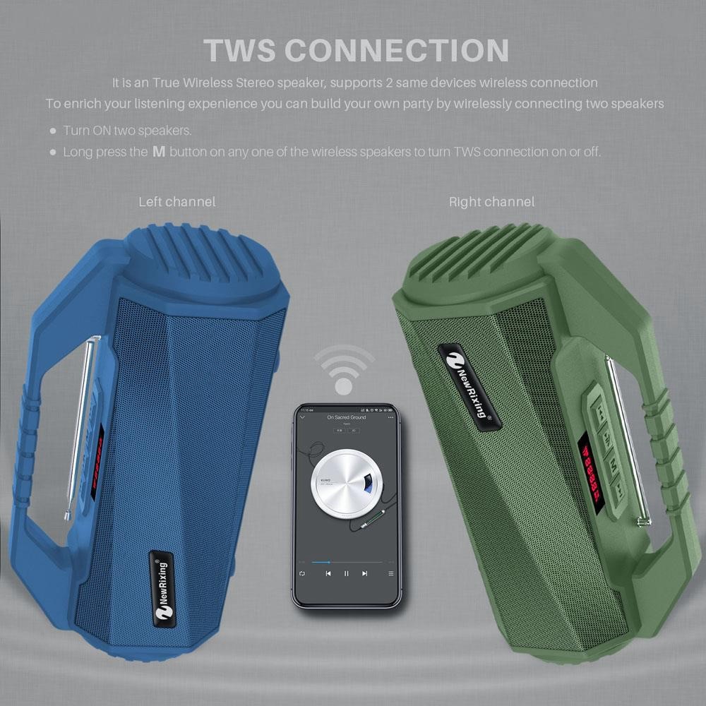 NEWRIXING NR4025 Wireless Bluetooth Speaker Portable TWS Speaker 10W Stereo Sound Amp Support TF Card/FM - Black-7