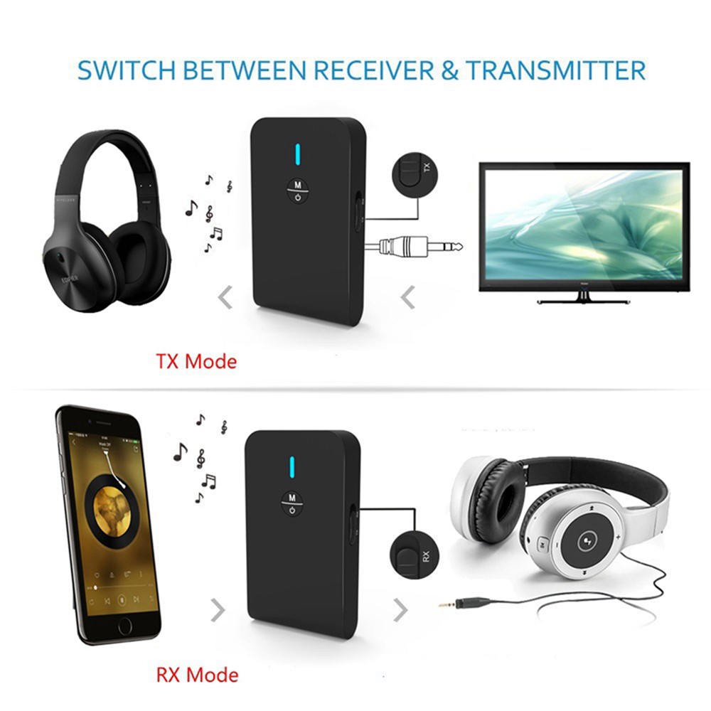 BT-6 2-in-1 Bluetooth Adapter Bluetooth 5.0 Transmitter Receiver TX/RX with 3.5mm Stereo Interface-4