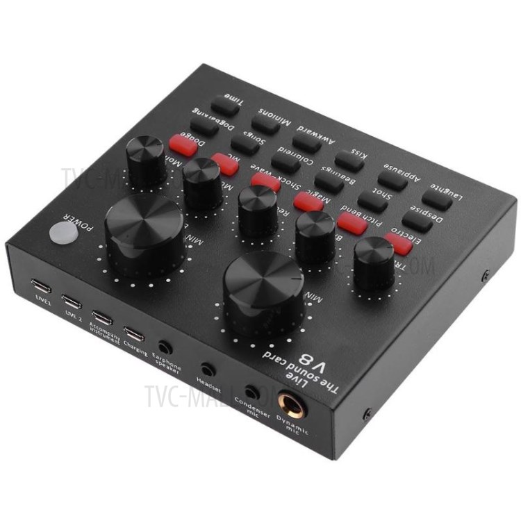 V8 Аудио USB Внешней Звуковой Карты Микрофон Гарнитура Трансляция Персонального Развлечение Кос В Прямом Эфире Для Телефона ПК Компьютера Английской Версии-6
