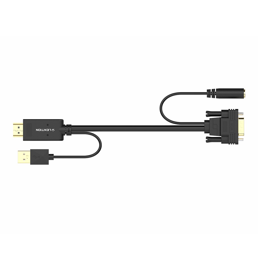LENTION 2M VGA to HDMI Converter Cable with 3.5MM Audio Female for Connecting Laptop-12