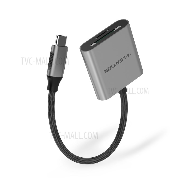 LENTION C8 USB-C to SD/Micro SD Card Reader Adapter - Grey-15