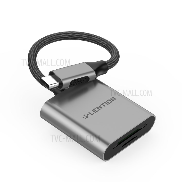LENTION C8 USB-C to SD/Micro SD Card Reader Adapter - Grey-4