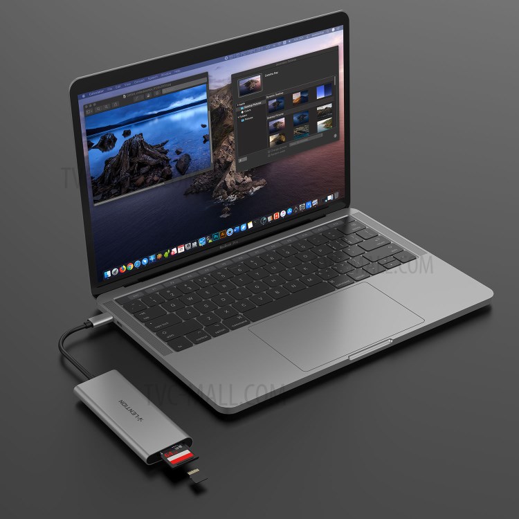 LENTION C34HCR USB-C Hub with 4K HDMI Output, 3 x USB 3.0, SD/TF Card Reader Port - Grey-7