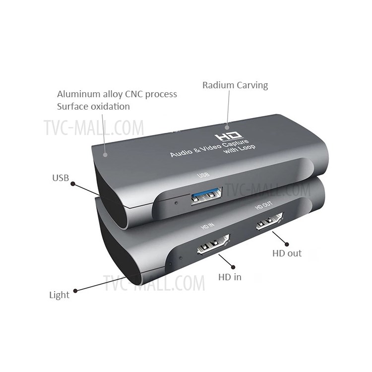 Z27A HDMI Aluminum Alloy Live Broadcast Portable HD Video Capture Card without Audio-3