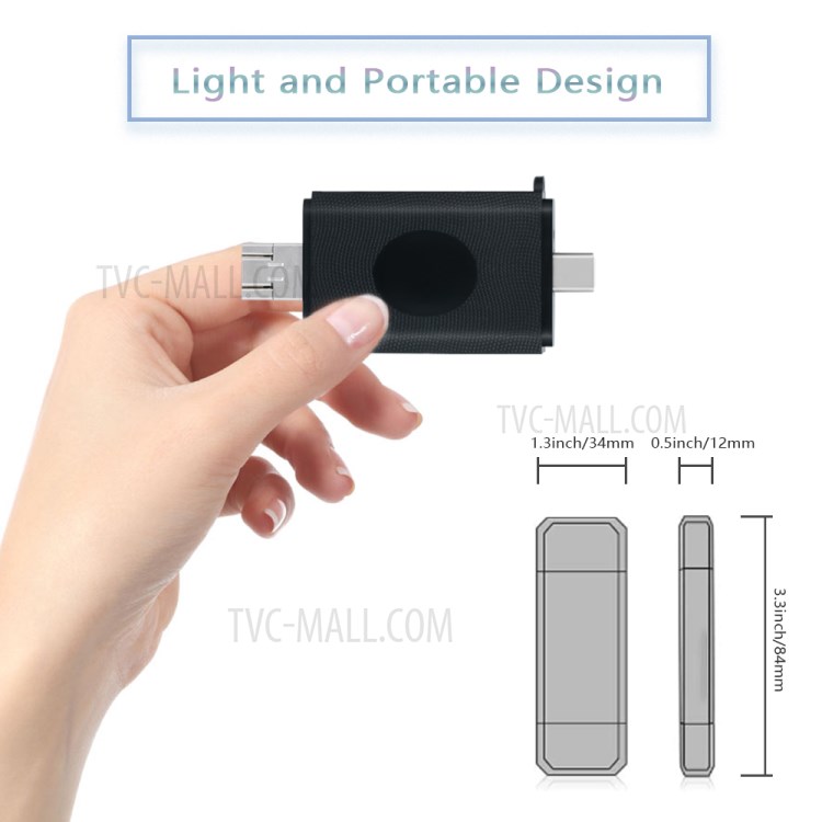 YK623 6-in-1 Multi-function Card Reader with Type-C USB Port Micro USB SD/TF-4