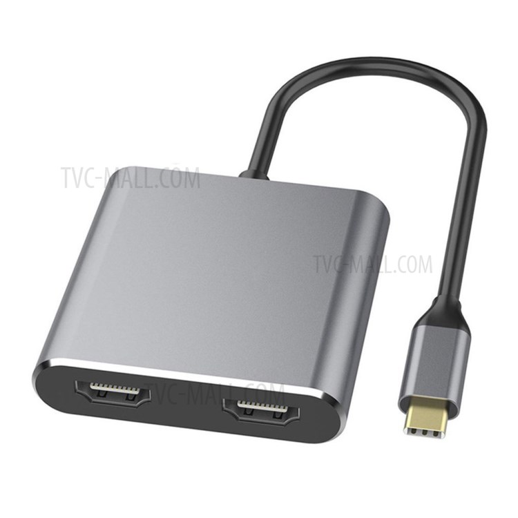 YK207 Aluminium Type-C Hub Adapter with Dual HDMI Video Output Converter-4