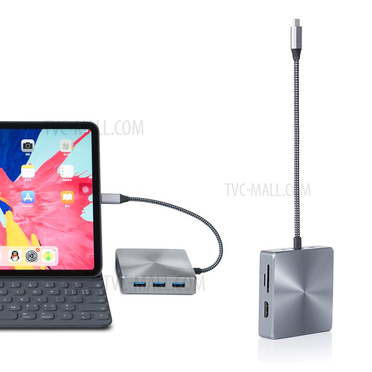 YK0160S 9-in-1 Aluminium Type-C Hub Adapter USB-C Charging Converter - Grey-1