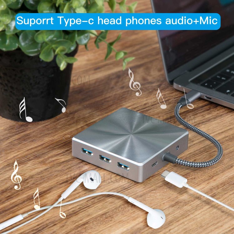 YK0160S 9-in-1 Aluminium Type-C Hub Adapter USB-C Charging Converter - Grey-2