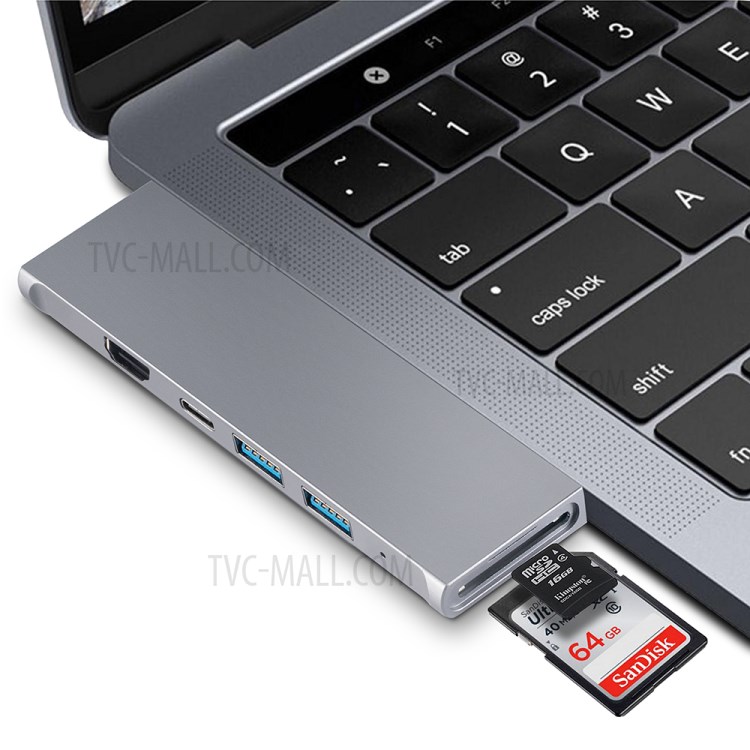 YK0150S 7-in-1 Converter Type-C Hub Dual USB-C Adapter with Dual HDMI 4K and SD/TF Port-3