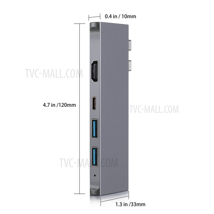 YK0150S 7-in-1 Converter Type-C Hub Dual USB-C Adapter with Dual HDMI 4K and SD/TF Port-8