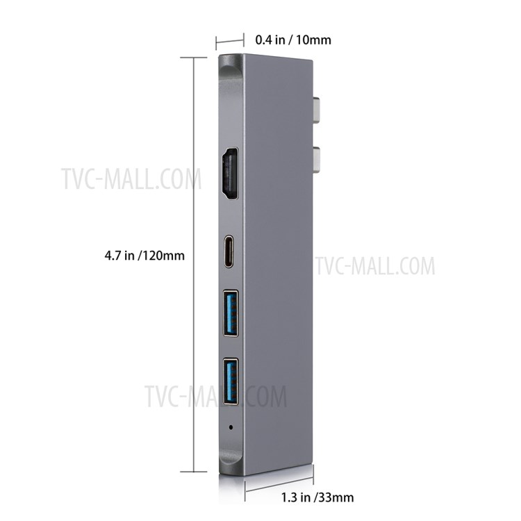 YK0150S 7-в-1 Концентратор Типа c Adapter Dual USB-C с Двойным и Sd/tf-портом-8