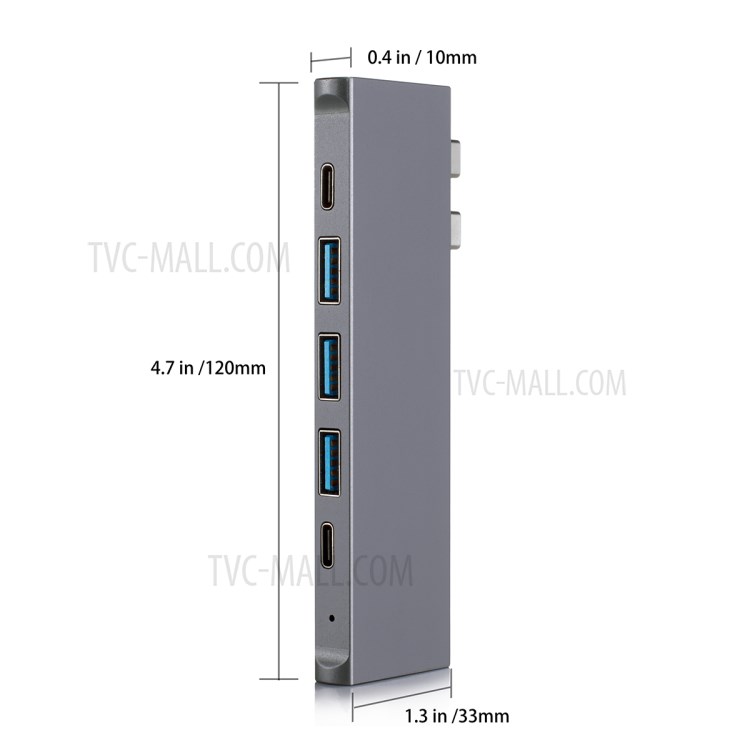 YK0150B 8-in-1 Adaptateur Multi-port de Type-C Avec Port USB-C + 3 * Ports Usb3.0 + Thunderbolt 3 + Port sd / tf-9