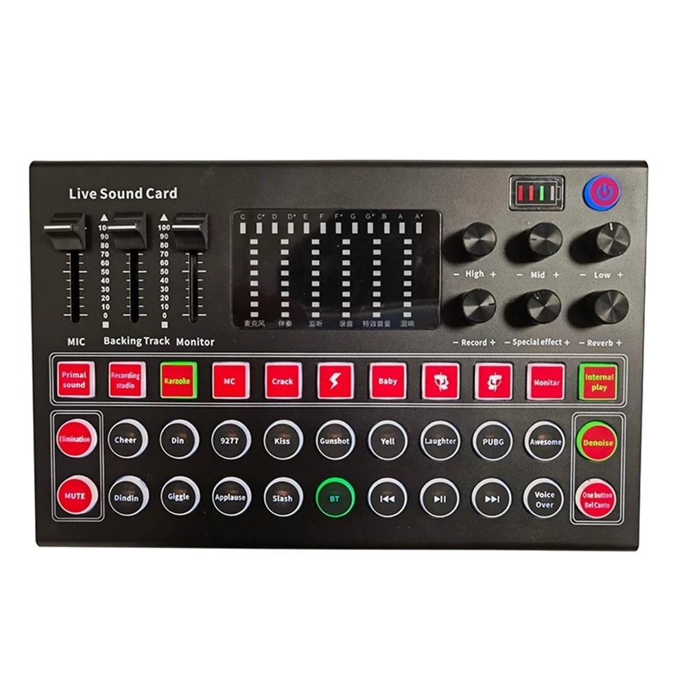 BT External Stereo Sound Reverb Audio Mixer with 30 Special Sound Effects Noise Reduction for Computer Phone Broadcast Living Live Sound Card BT External Stereo Sound Reverb Audio Mixer with 30 Special Sound Effects Noise Reduction for Computer Phone Broadcast Living Live Sound Card