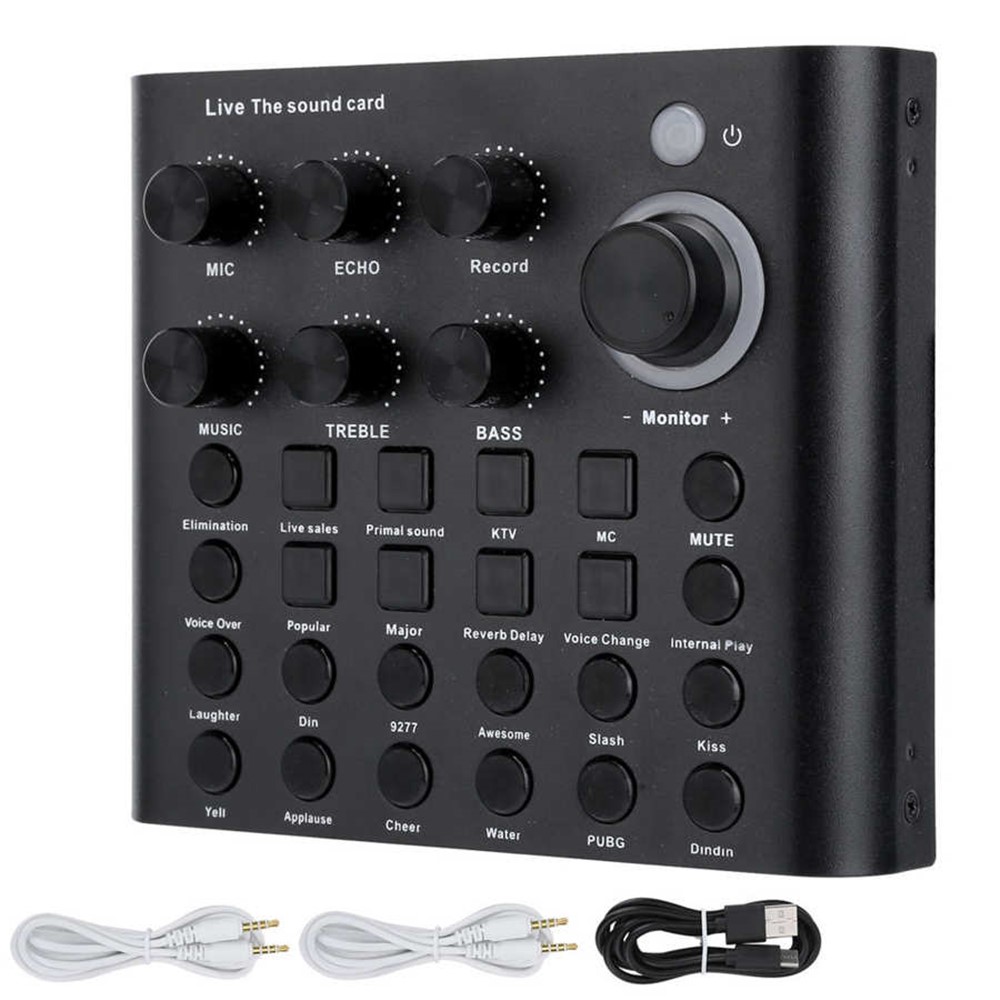 V8P Portable Mini Sound Card Stereo Audio Mixer for Computer Game Live Broadcast-1