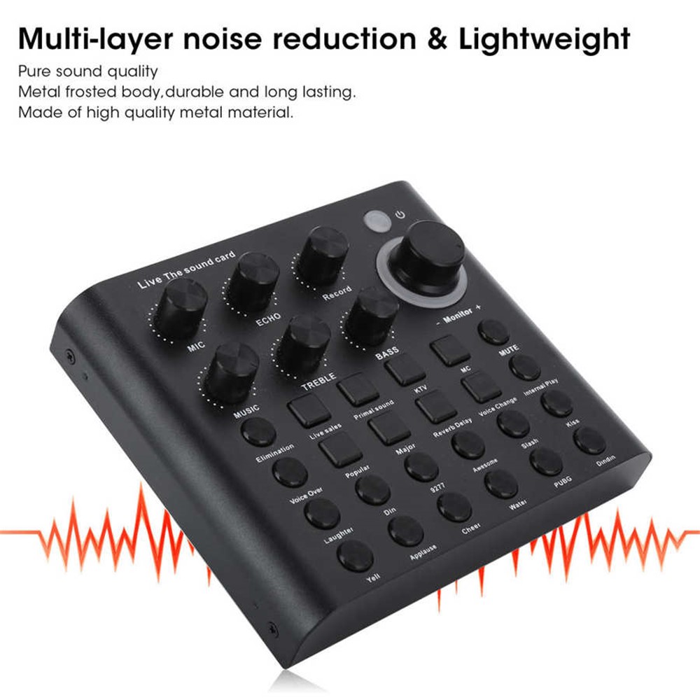 V8P Portable Mini Sound Card Stereo Audio Mixer for Computer Game Live Broadcast-2