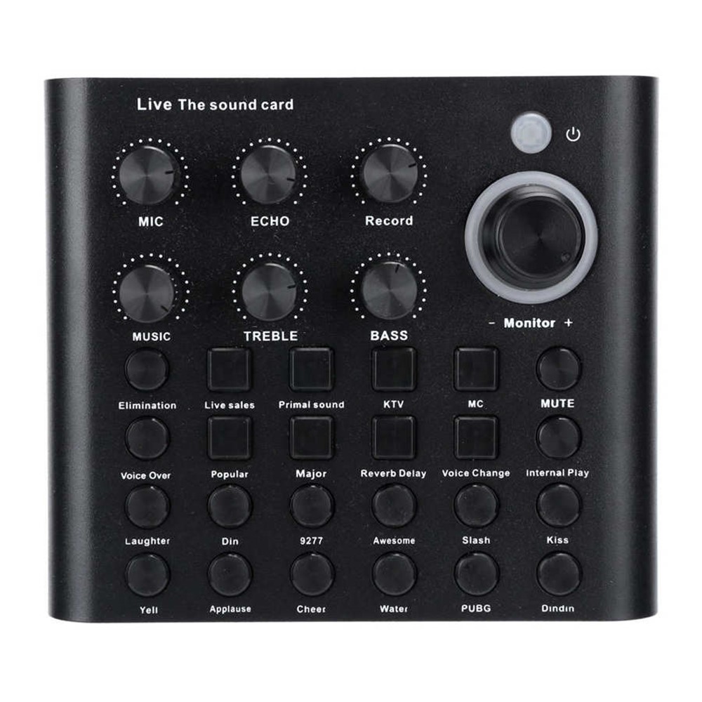 V8P Portable Mini Sound Card Stereo Audio Mixer for Computer Game Live Broadcast-3