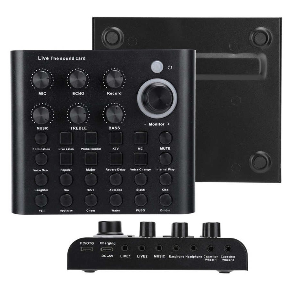 V8P Portable Mini Sound Card Stereo Audio Mixer for Computer Game Live Broadcast-6