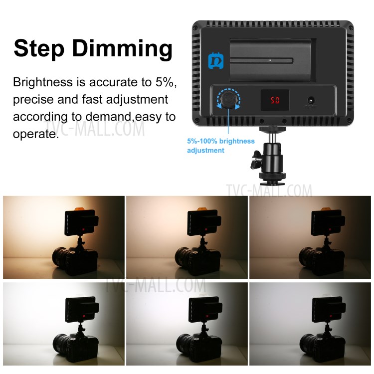 PULUZ PU4117 176 LED 12W 3300-5600K Dimmable Studio Luce Per Video E Riprese Fotografiche-4