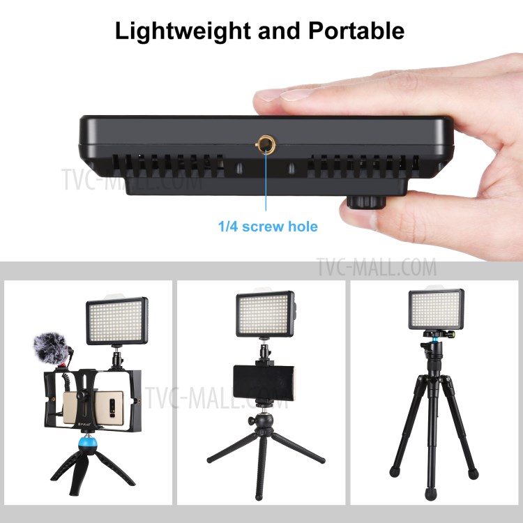 PULUZ PU4117 176 LED 12W 3300-5600K Dimmable Studio Luce Per Video E Riprese Fotografiche-7