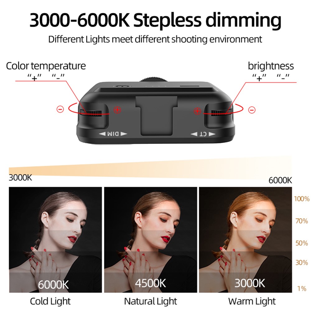 WONEW FL02 Camera LED Fill Light 3000-6000K Dimmable Mobile Phone Camera Computer Live Broadcast Photography Light-2
