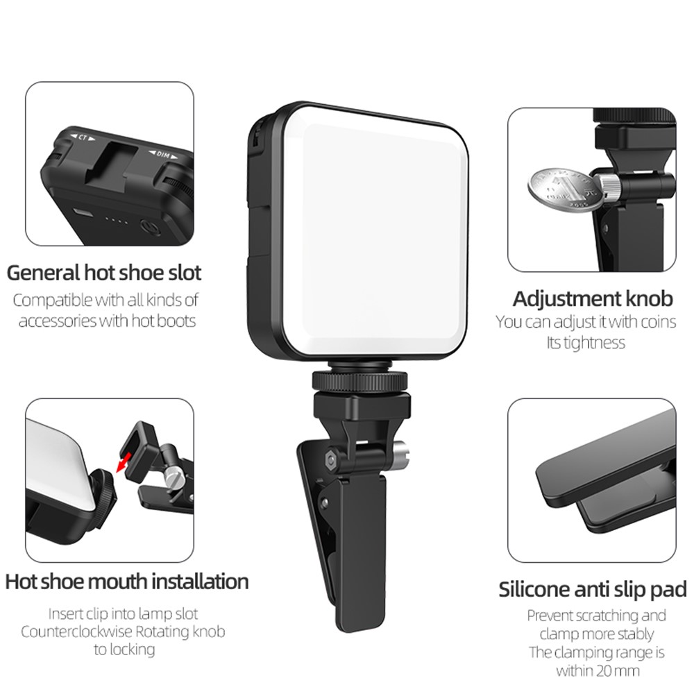 WONEW FL02 Camera LED Fill Light 3000-6000K Dimmable Mobile Phone Camera Computer Live Broadcast Photography Light-7