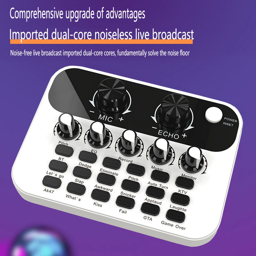 V12 Microphone Live Sound Card Mixer Sound Effect Processor Mic Accessories PC Smart Phone Live-Stream Audio Device-4