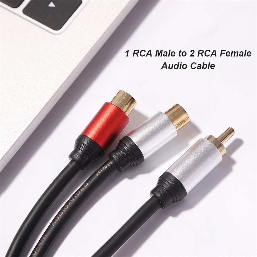 1RCA Male to 2RCA Female Audio Cable Adapter for Speaker DVD TV Laptop Portable RCA Audio Y Splitter Cable-3