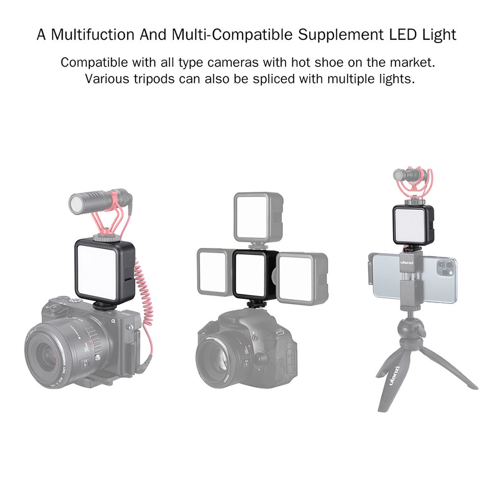 ULANZI VL49 6W Mini LED Video Light with Built-in 2000mAh Battery 5500K Photographic Lighting for Canon Nikon Sony DSLR Camera-5