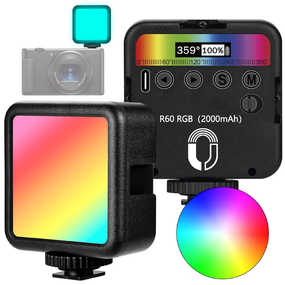 ADAI R60 Mini RBG Livestreaming Colorful Fill Light Ambient Lighting for Video/Vlog/Photography-1