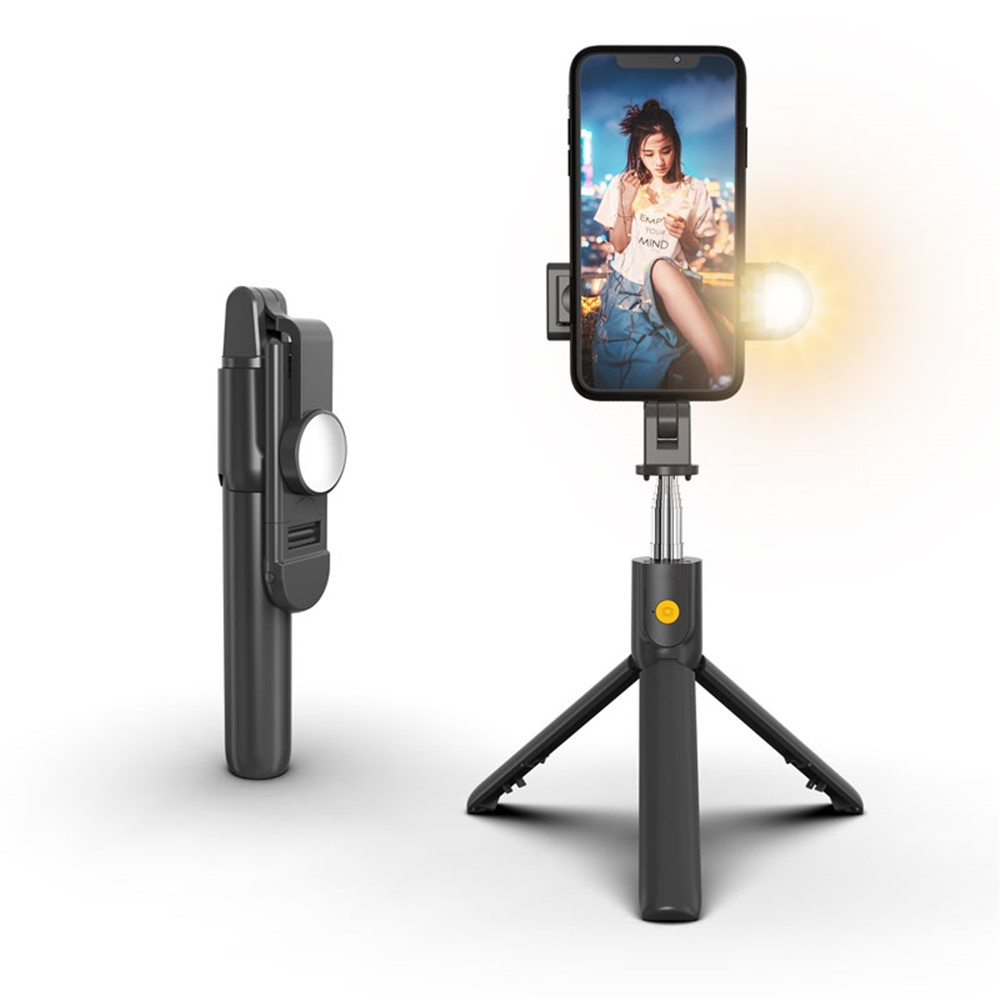 SELFIESHOW K10S Self Timer High End Remote Control Mobile Phone Universal Tripod with Fill Light Function - Black-4