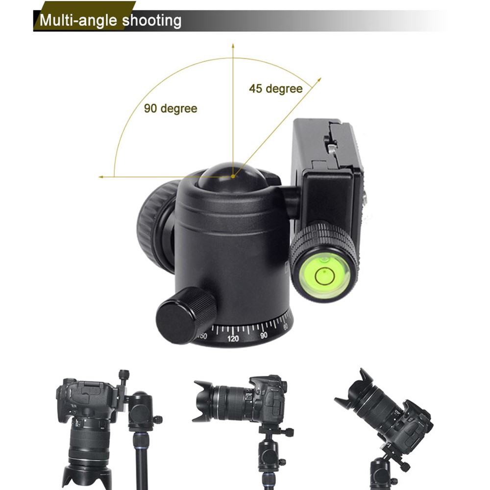 BEXIN V-30 Portable 360 Degree Rotating Ball Head Panoramic Shooting Camera Tripod Adapter-12