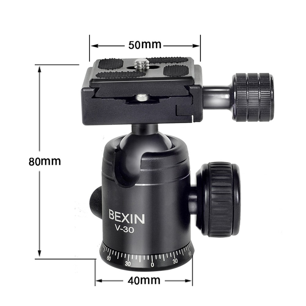 BEXIN V-30 Portable 360 Degree Rotating Ball Head Panoramic Shooting Camera Tripod Adapter-3