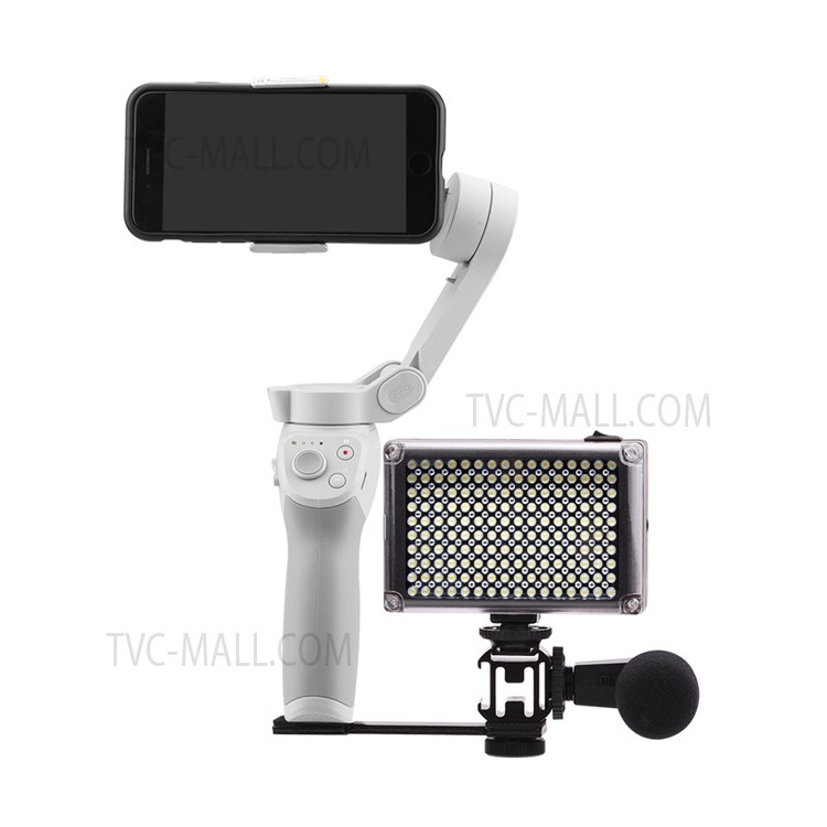 HSP0013 LED Video Fill Light Mount Cold Shoe Microphone Holder for DJI OM 4 / OSMO Mobile 2/3 / Zhiyun Smooth 4 / Feiyu Vimble Vlog Pocket-6