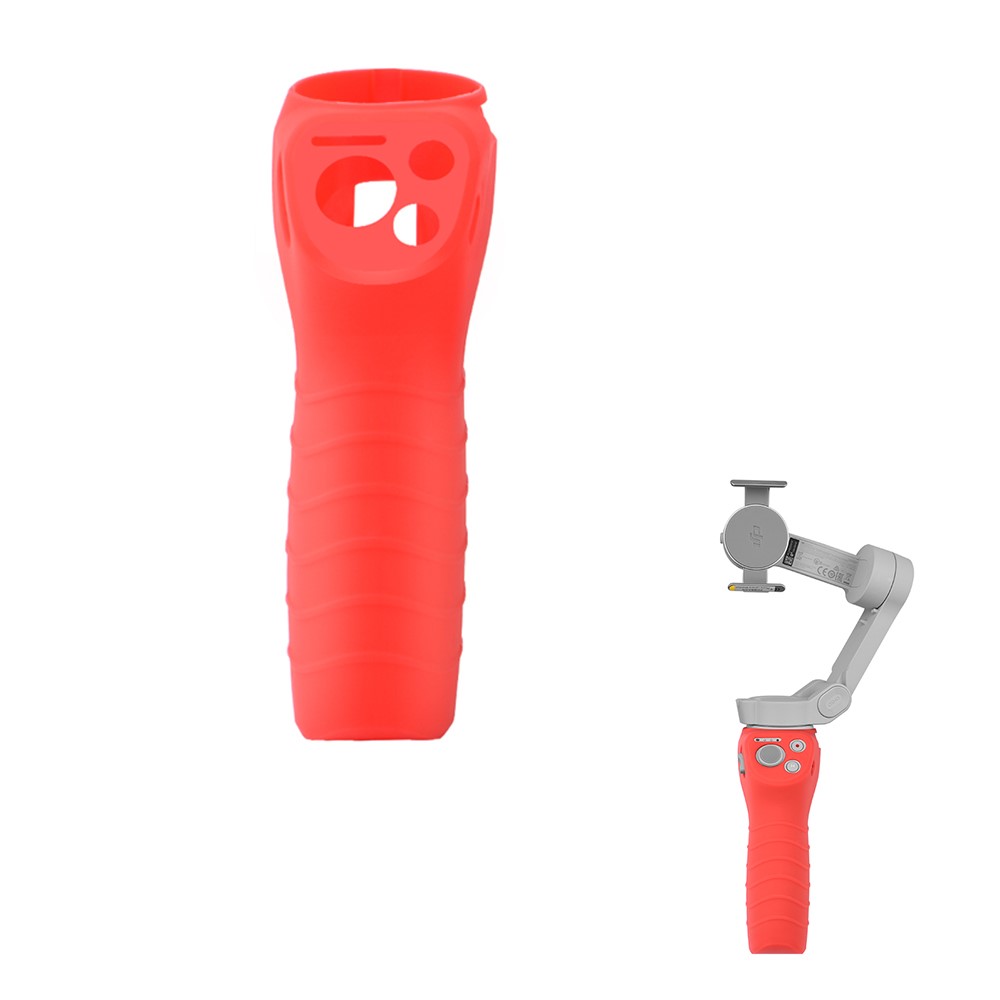 HSP6899 Silicone Handle Anti-scratch Cover Durable Case Sleeve Protector Gimbal Protective Accessories for DJI OM 4/Osmo Mobile 3 - Red-1