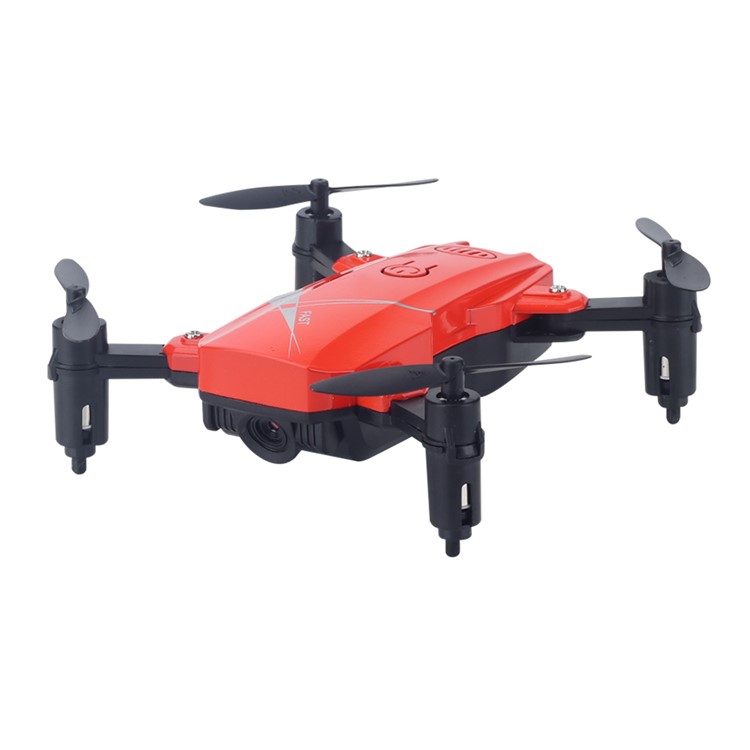 red drone with camera